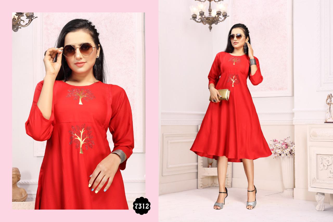 Ft Diamond 2 Latest Fancy Casual Wear Designer Flair Rayon Kurti Collection